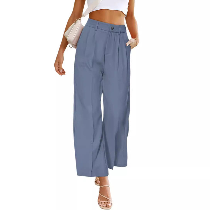 Women's high-waisted wide-leg pants with pleats and elegant cut Lune London