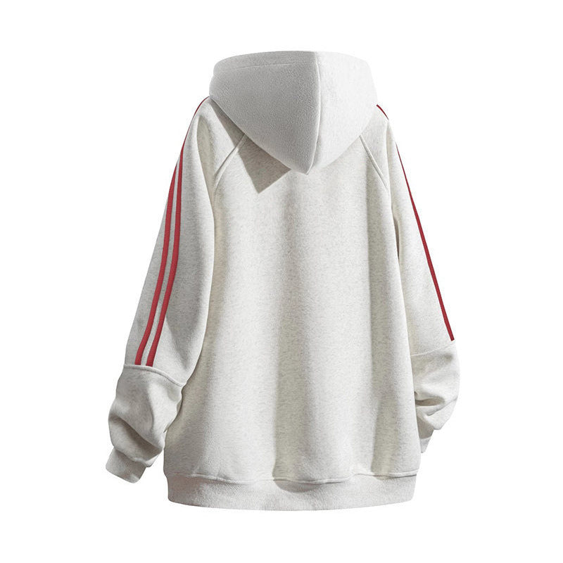 Sporty hoodie for women with chic and stylish side stripes