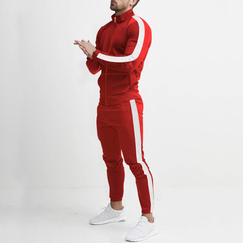 Men's sports set with zipper and contrast stripes Lune London