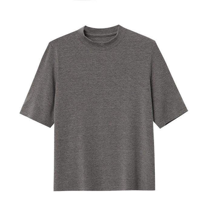 Women's elegant short-sleeve T-shirt with high collar Chic & Stil