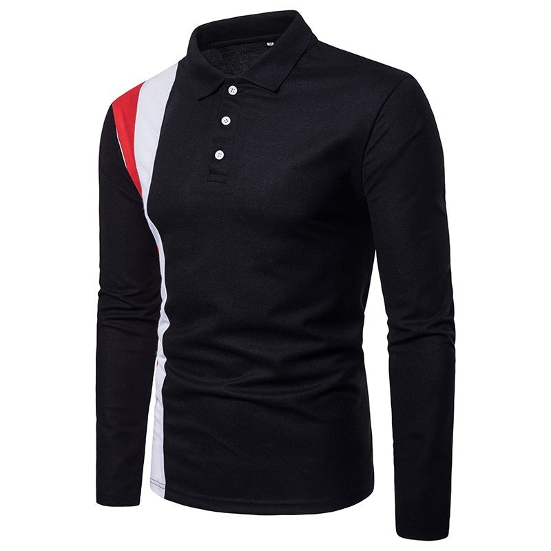 Long Sleeve Polo Shirt for Men with a Modern Color Block Design and a Comfortable Fit Lune London