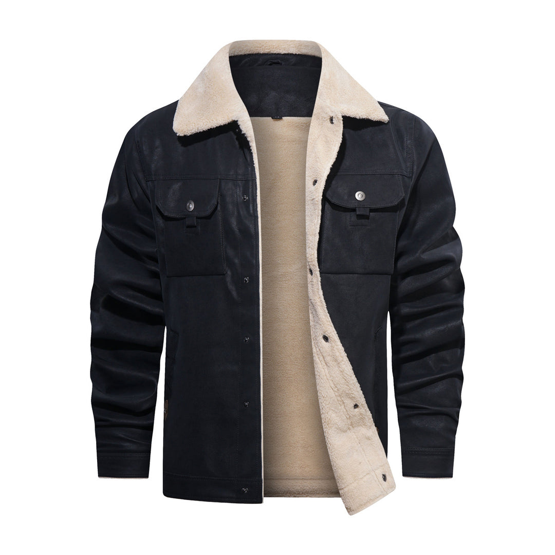 Trendy synthetic leather jacket for men with teddy lining Lune London
