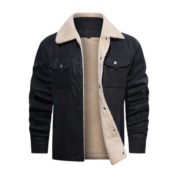 Trendy synthetic leather jacket for men with teddy lining Lune London