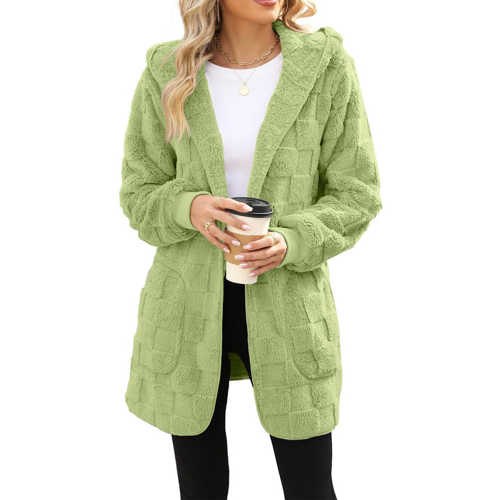 Ladies cozy fleece jacket with hood and pockets Lune London