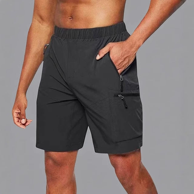 Shorts de loisirs confortables pour hommes avec taille élastique et poches zippées pratiques Lune London