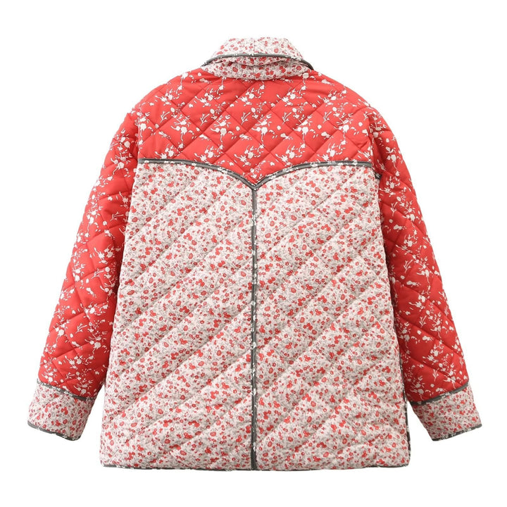 Quilted blazer jacket for women with floral pattern Lune London