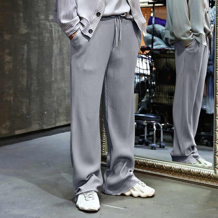 Chic and Stylish Men's Leisure Pants with Textured Design