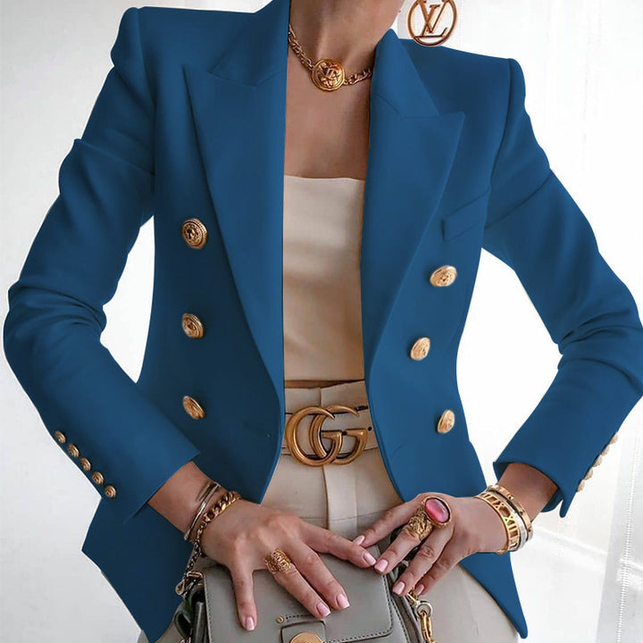 Women Elegant fitted blazer jacket with golden buttons Lune London