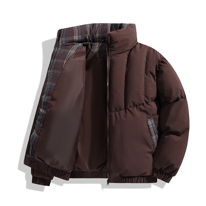 Insulated down jacket for men with high collar and practical pockets Lune London