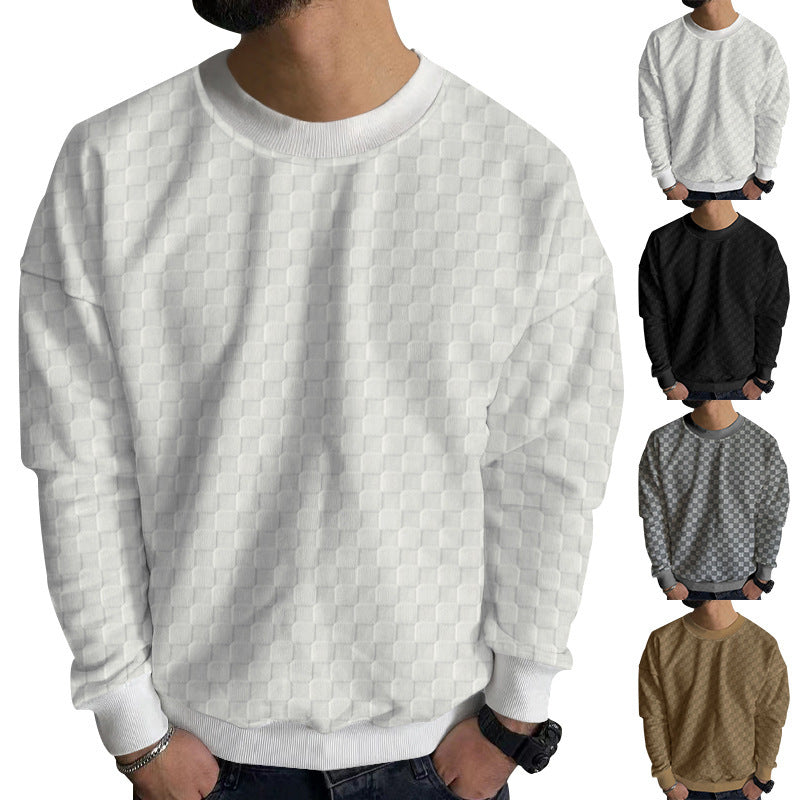 Men's sweater in textured fabric with a trendy round neck Lune London