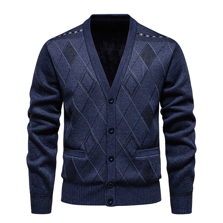 Men's Stylish Cardigan with Diamond Pattern Lune London