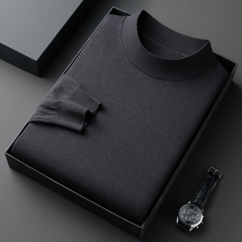 Elegant men's sweater with round neck in fine cotton blend Lune London
