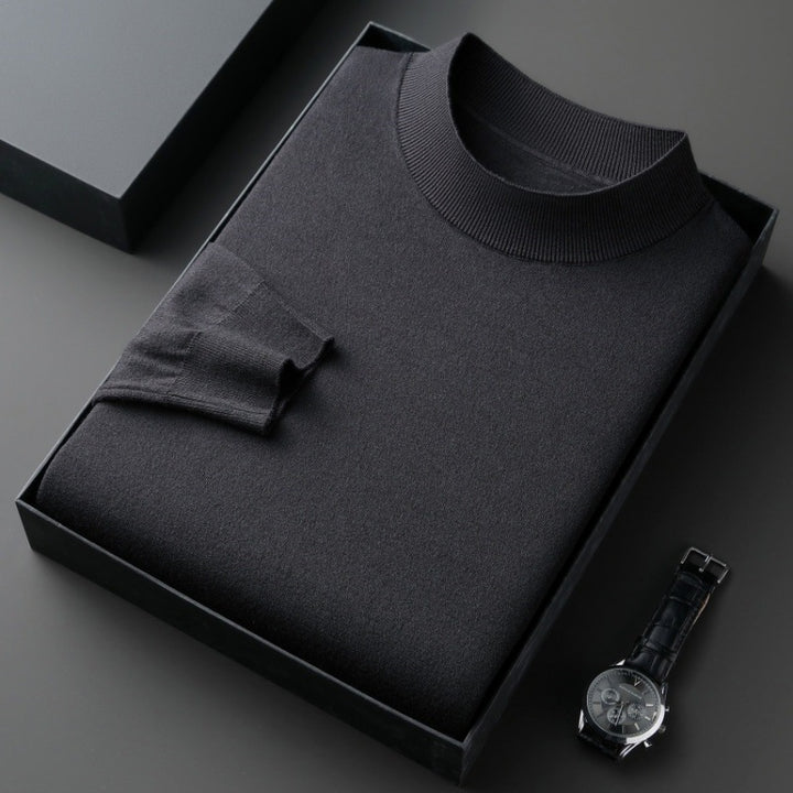 Elegant men's sweater with round neck in fine cotton blend Lune London