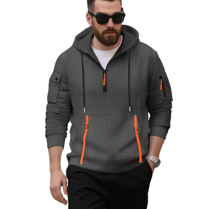 Men's trendy hoodie with textured design and practical pockets Lune London