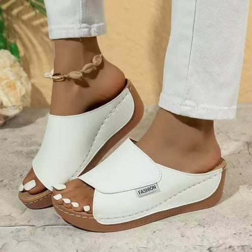 Ladies Chic Platform Slide Sandals Lune London