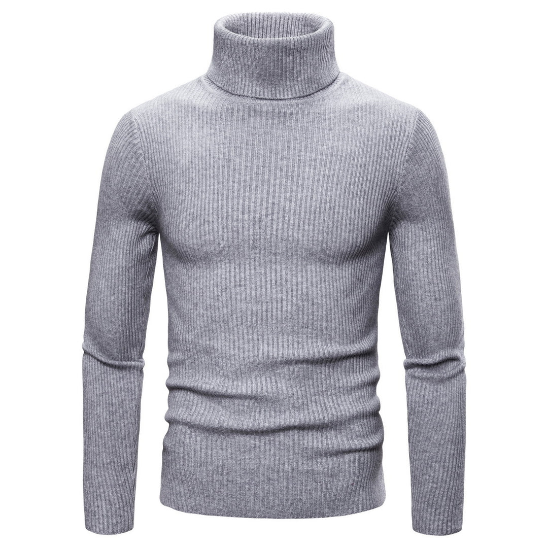 Men's knitted turtleneck sweater with ribbed structure Lune London
