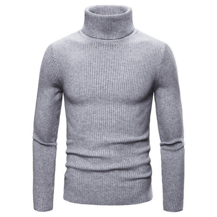 Men's knitted turtleneck sweater with ribbed structure Lune London