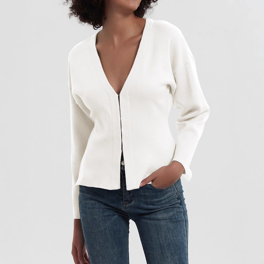 Ladies Chic and Stylish Modern Knit V Cardigan