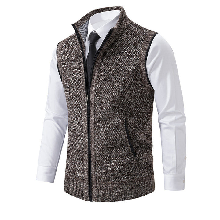 Men's knitted cardigan with zipper and structured design Lune London