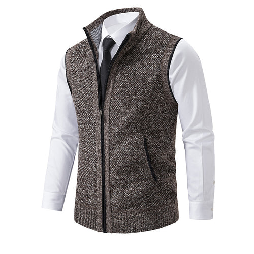 Men's knitted cardigan with zipper and structured design Lune London