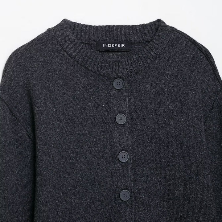Ladies comfortable knit cardigan with stylish contrasting sleeves Lune London