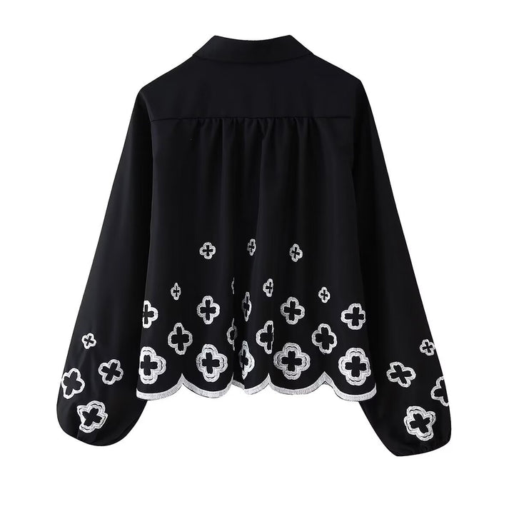 Loose pants for ladies with decorative embroidery Lune London