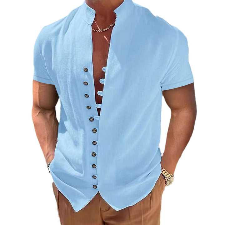 Short sleeve shirt for men with button placket Lune London