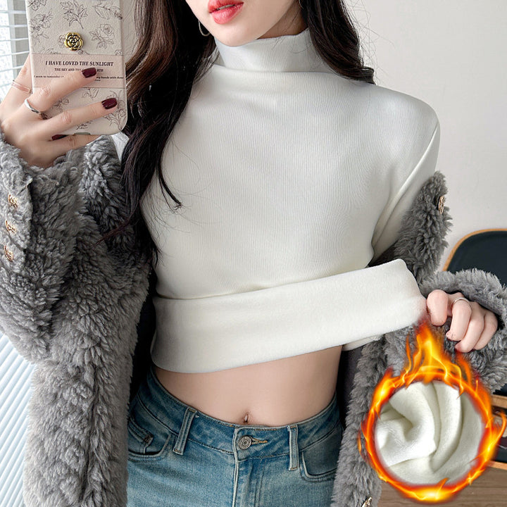 Women's fitted long sleeve top with high collar Chic & Stil