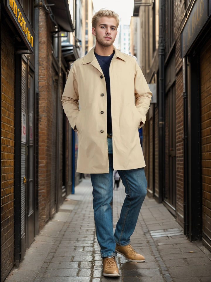 Waterproof transitional jacket for men with practical pockets Lune London