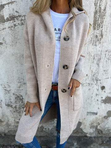 Women’s knit jacket with hood and decorative buttons Lune London