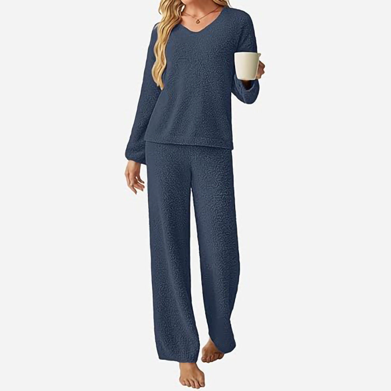Ladies Casual V Neck Loungewear Set Lune London
