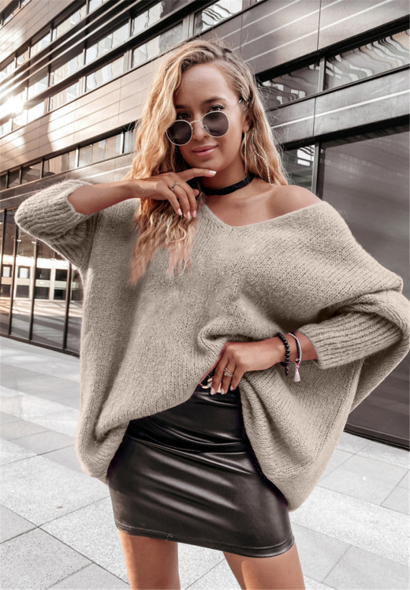 Women's Oversized Sweater with Wide Neck Lune London