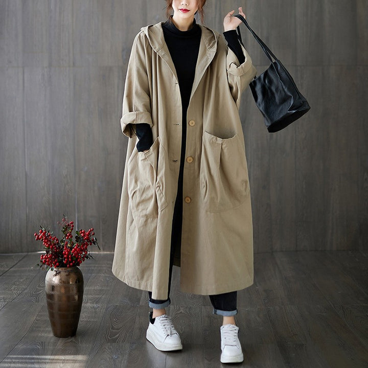 Oversized hooded coat for women with practical pockets Lune London