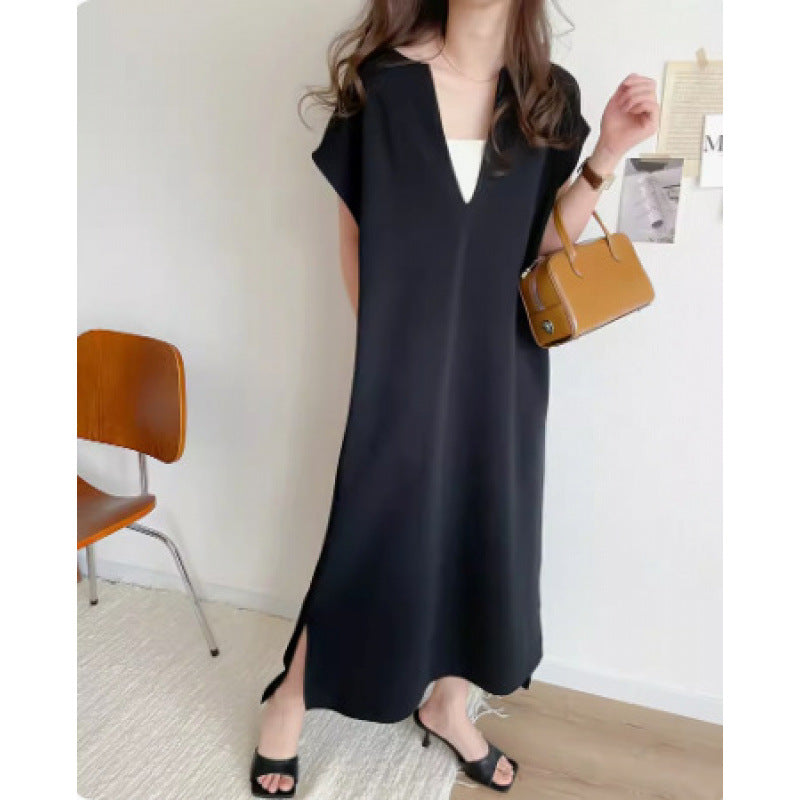 Ladies Elegant Maxi Dress V Neck Lune London