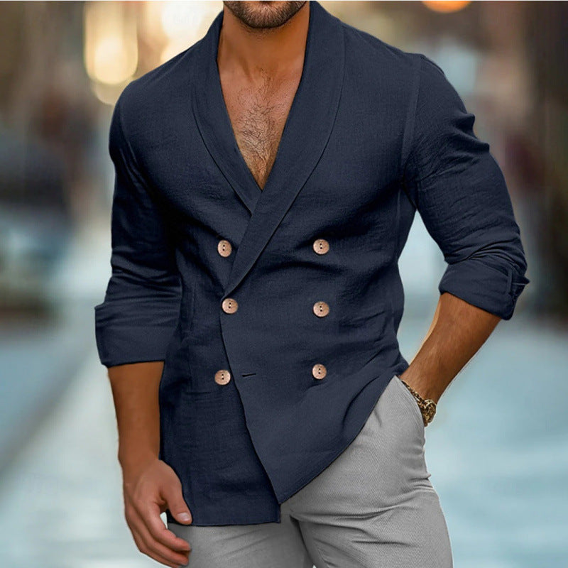 Elegant linen jacket for men with double knot design Lune London