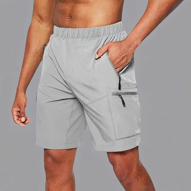 Shorts de loisirs confortables pour hommes avec taille élastique et poches zippées pratiques Lune London