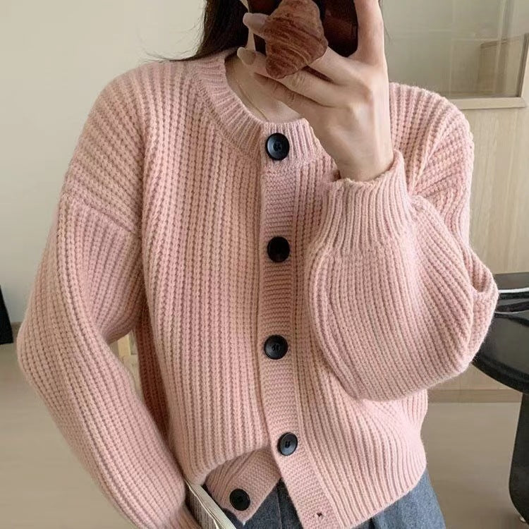Knitted jacket for women with buttons Lune London