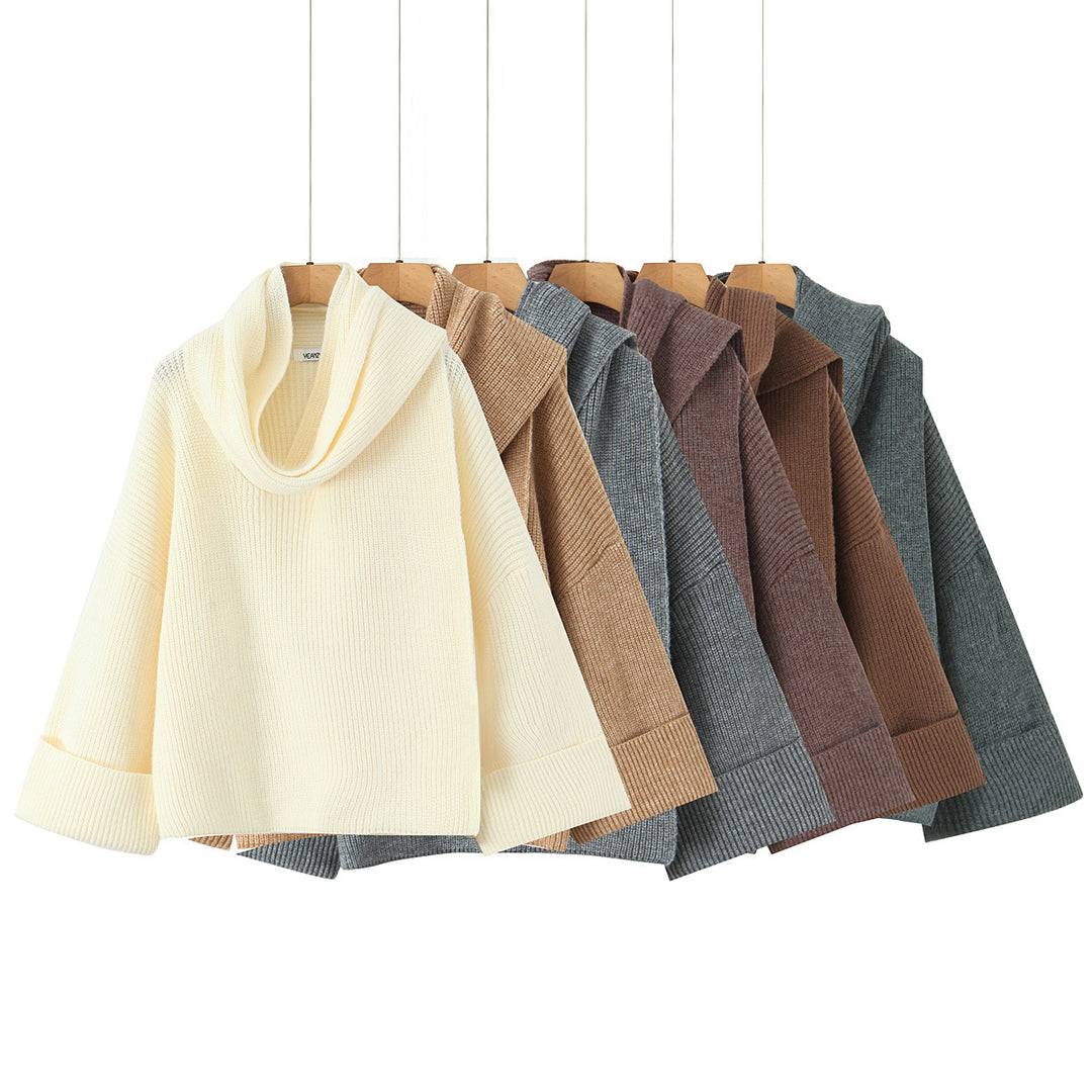 Chic turtleneck sweater in chunky knit for women Lune London