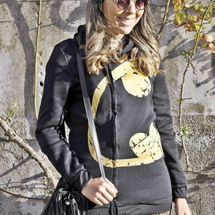 Women hoodie with Bat symbol and casual fit Lune London