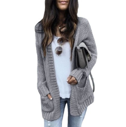 Ladies Open Knit Vest with Deep Pockets and Textured Surface Lune London