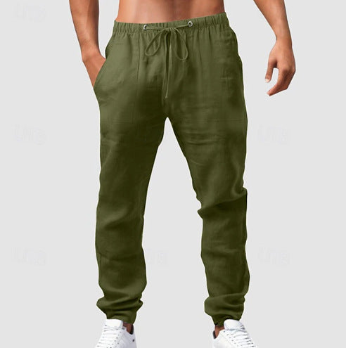 Cotton jogging pants for men with elastic waist and practical pockets Lune London
