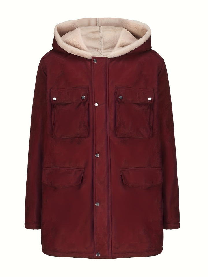 Utility jacket for women with warm teddy lining and practical zip pockets Lune London