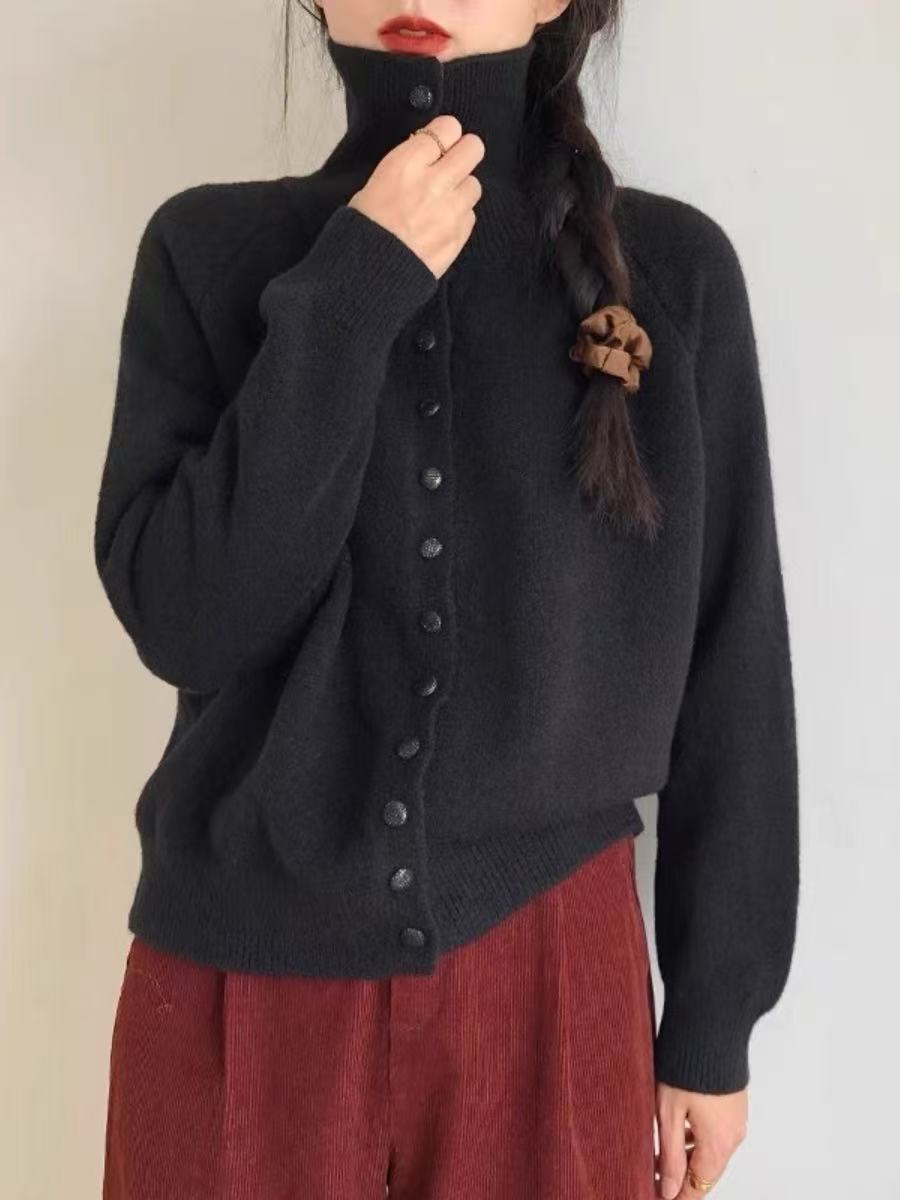 Cardigan Fashionable Femme avec Détails de Bouton Haut Chic & Stil