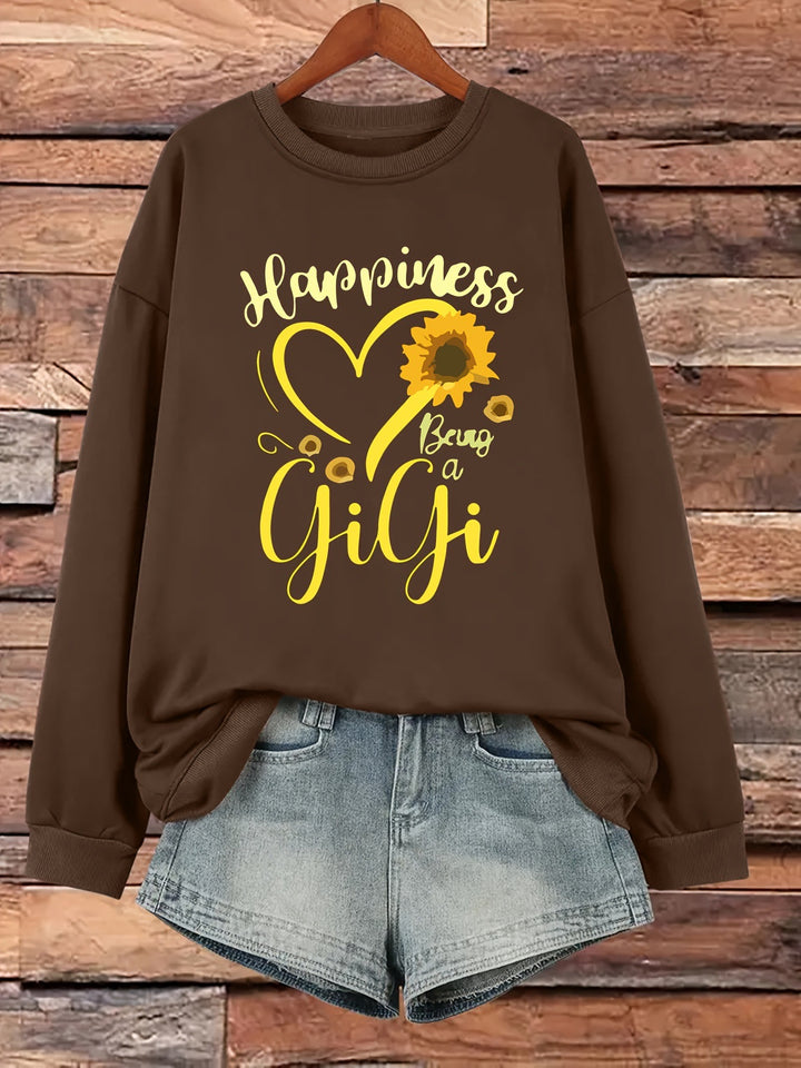 Sweatshirt pour femme avec des manches volumineuses et un motif joyeux Chic & Stil