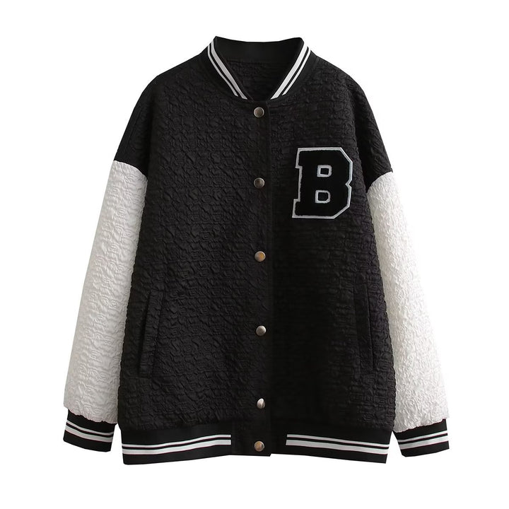 Sporty bomber jacket for women with textured upper material and chic and stylish details