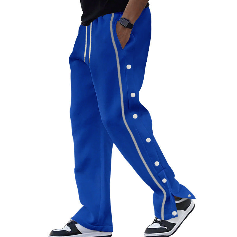 Sport leisure pants for men with snap buttons on the side and elastic waist Lune London
