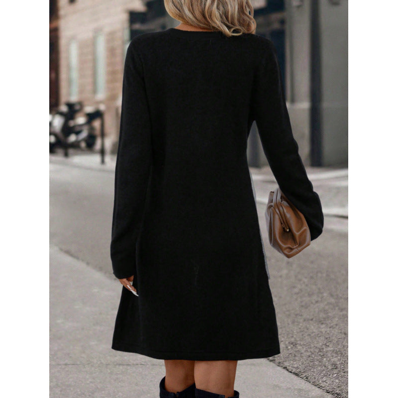 Knit dress for women with a modern design in color blocks Lune London
