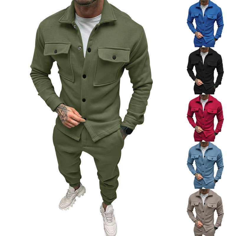 Stylish leisure suit for men with button placket and practical pockets Lune London