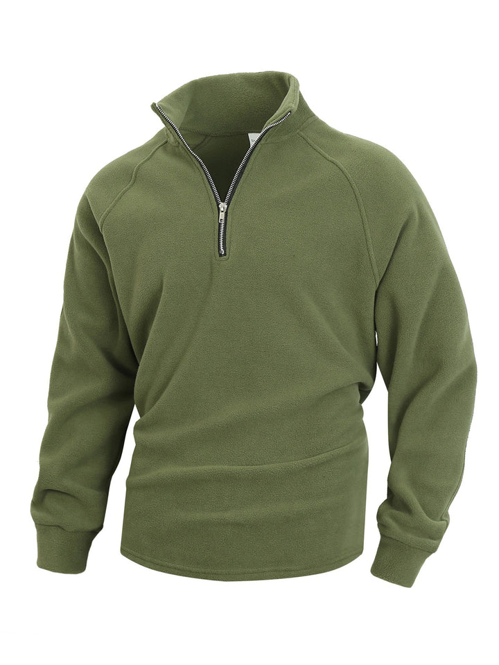 Men's fleece sweater with half-zip and elastic cuffs Lune London