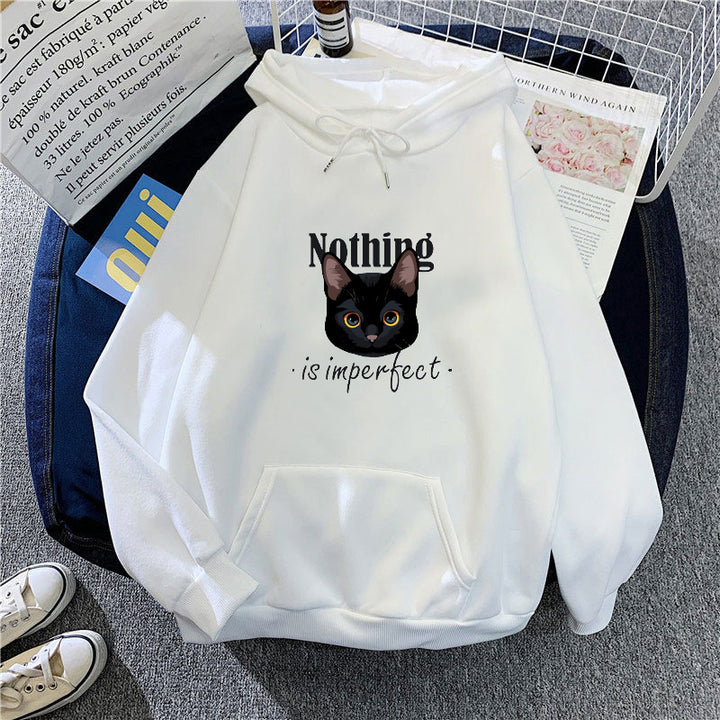 Women's Cozy Hoodie with Artistic Cat Design Chic & Stil